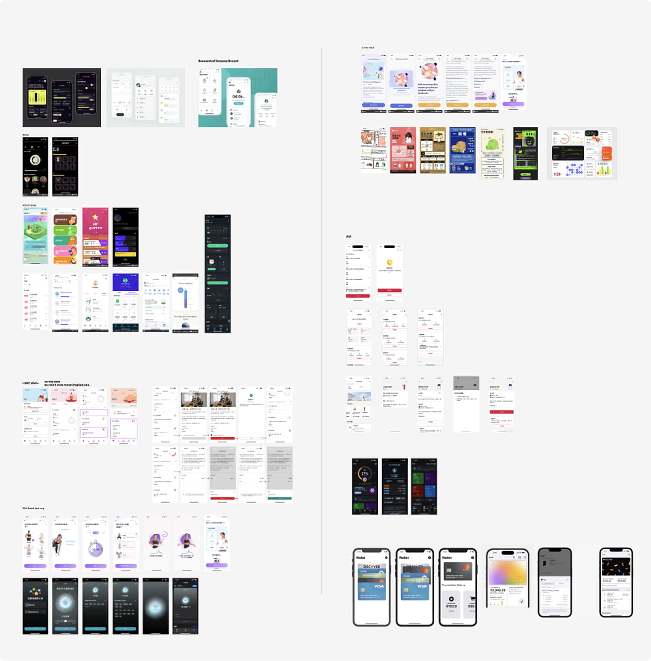 Research into health assessment interfaces, visual styles and interaction patterns