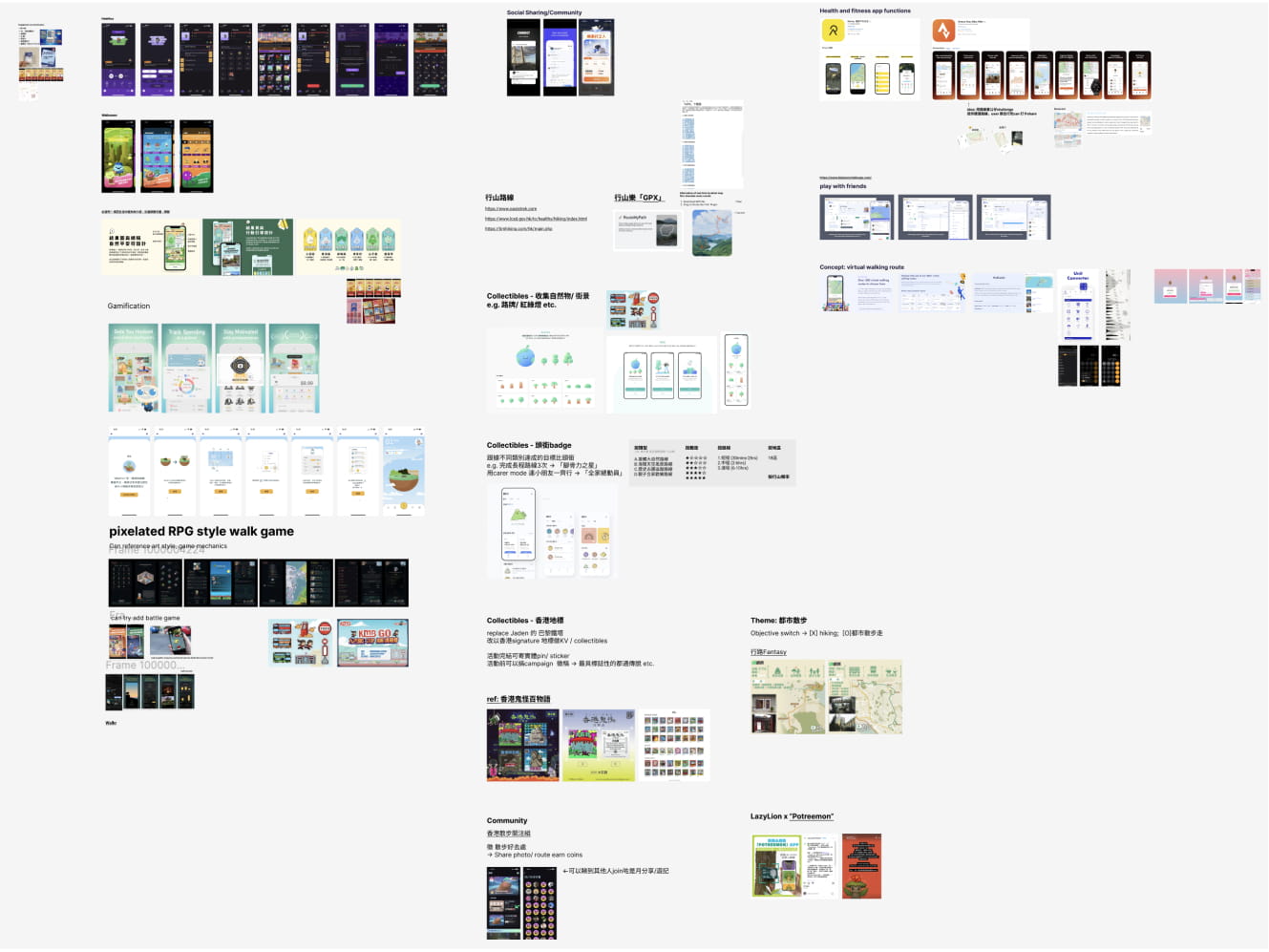 Idea exploration and competitive research for location-based walking and route challenges