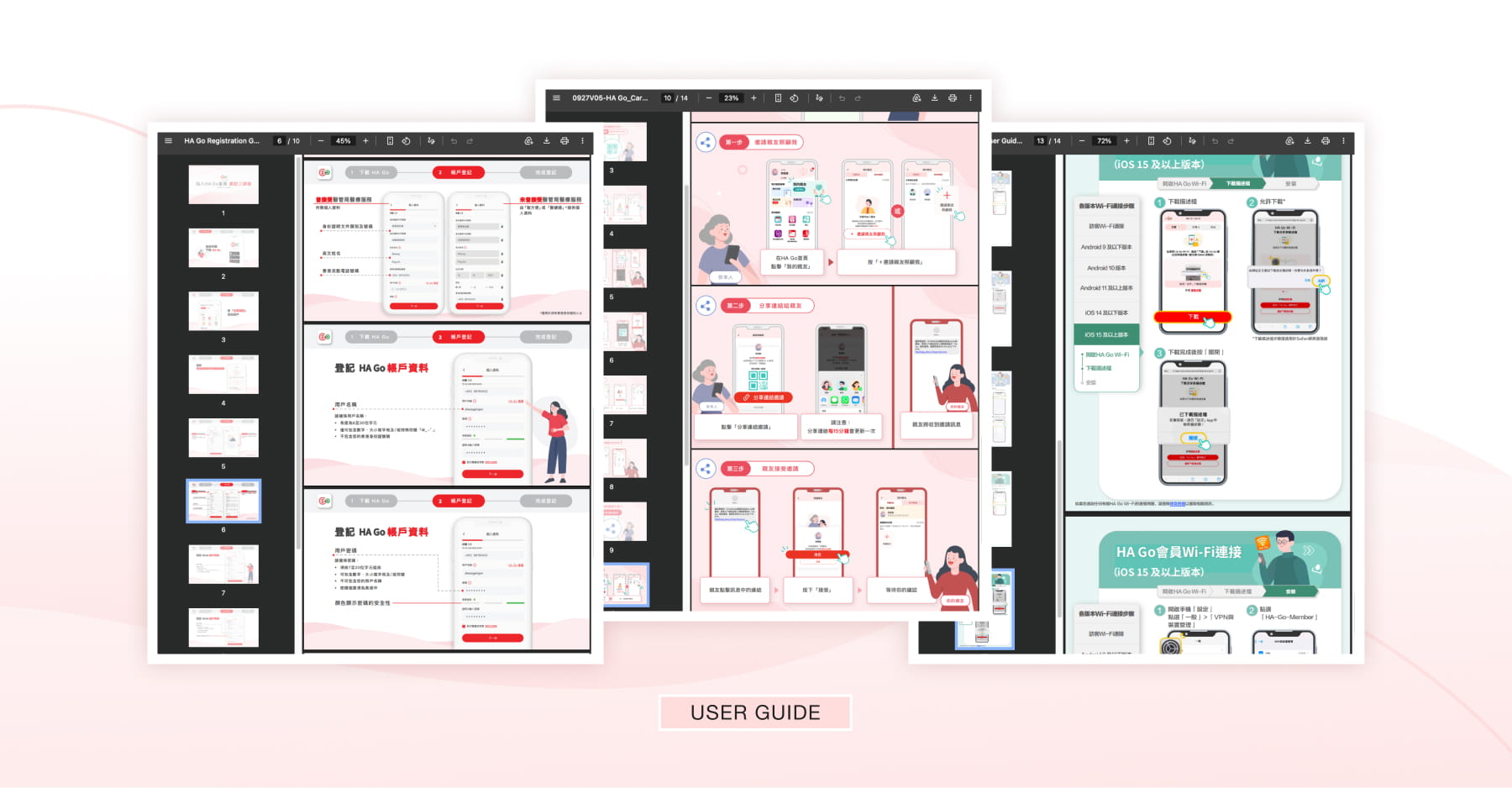 HA Go registration, carer mode and Wi-Fi connection user guides