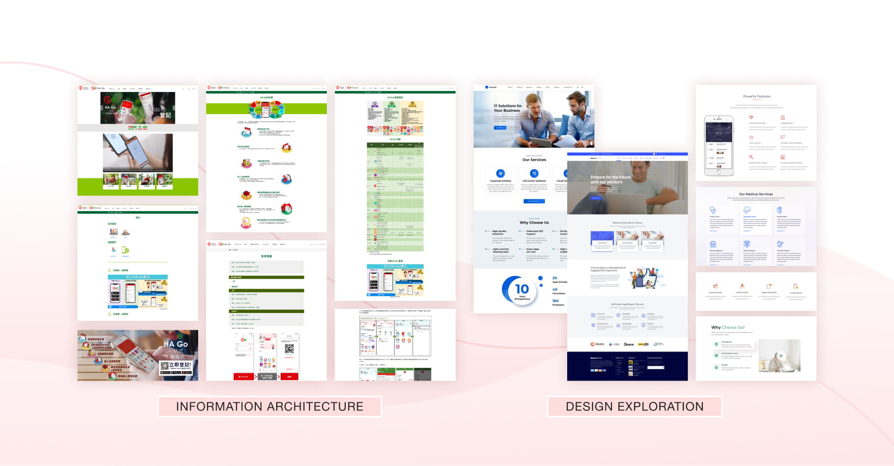 HA Go website information architecture and design exploration